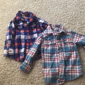 Lot of 2 Crew cuts boys flannel shirts